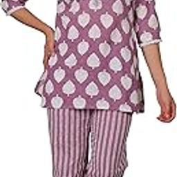 Women Cotton Printed Co-ord Set Top and Pant Set for-picture-34