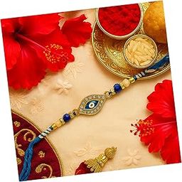 King Kalai Rakhi for Brother with Coaster, Kumkum & Chawal | Traditional Beaded Thread Rakhi with Royal Kalai Thread | Raksha Bandhan Gift Hamper-39