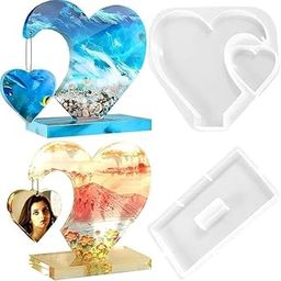 ADOERE Hanging Heart Photo Frame Resin Mold, Picture Frame Photo Display for Anniversay gifiting DIY Crafts Home Decoration Wedding-6