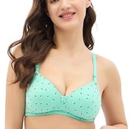 Women's Cotton Padded Non-Wired Full Coverage Printed Multiway T-Shirt Bra-2