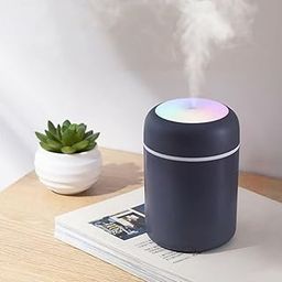 Lifera Humidifier 300 ml USB Humidifier Colourful LED Light Mist Humidifier Air Humidifier Diffuser Home Car Atomiser with Cotton Buds[Multicolor | 1 Humidifier + Extra Buds]-0