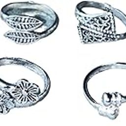Women & Girls Metal Fancy Glossy finish Toe Ring Adjustable Bichiya/Leg Finger Ring_Combo_4 (A_C_P_110808_Silver)-image-81
