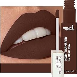 Ramp Walk Powerstay Liquid Matte Lipstick, Long Lasting, Smooth Lip Color, Non-Transfer and Waterproof,5ml (Carmel Brown)-image-62