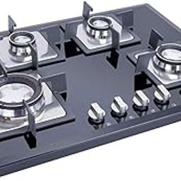 Glen 4 Burner Built in Glass Hob Auto Ignition (BH4B70SQHTDB Cooktop, Black), Tempered glass-image-49
