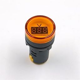 22mm LED Digital Display AC 60-500V 0-100A Ampermeter Ammeter Voltmeter Voltage Current Meter Gauge Indicator Signal Light 1Pcs (Color : Yellow Voltmeter)-31