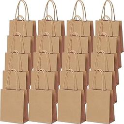 Cooraby 30 Pieces Mini Paper Party Bags 4.72 x 2.36 x 5.9 Inches Small Brown Gift Bag Party Kraft Bags with Handle for Birthday Wedding Parties-13