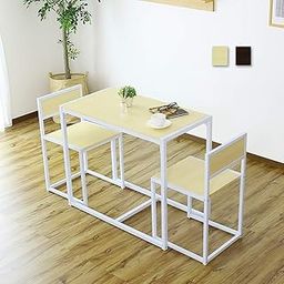 InnoFur Morfos 2 Seater| Two Seater Dinning, Breakfast Table Set with Chairs, Dining Room Set Wooden with Metal Frame for Home (Regular, Beige)-image-82