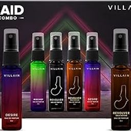 Villain Raid Luxury Gift Hamper EDP Pocket Perfume for Men Long Lasting Smell 4x8ml Woody, Spicy Fragrances Day To Night Perfume Set for Men Gift Pack Combo-38