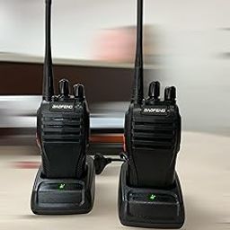BF-999S Professional Two-Way Radio Set, VHF/UHF FM Transceiver with Charging Dock, LED Flashlight, Black, 2-Pack-image-1