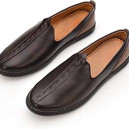 Men’s Slip-On Mojari Style Shoes | Ethnic Loafers with Cushioned Sole | Faux Leather Traditional Footwear for Men | Comfortable Open Front Design for Ethnic & Semi-Formal Use-image-52