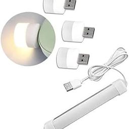 L16 Portable USB LED Tube Light, High Brightness Cool Day Light for Small Rooms, Car Indoor Linear Light 1 Mtr & 3 Pc USB Mini Bulb (Multicoloured)-12