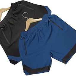 Mens 2 Pack Polyester Yoga Short Men Summer Running Gym Sports Shorts with Pockets Shorts for Men.-image-60