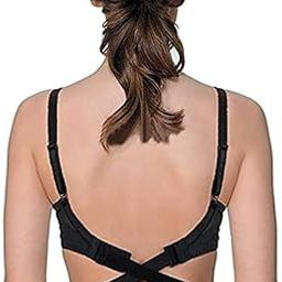 Women's/Girls Low Back Adjustable Convertor Back side Bra Strap Extender Hook Black,Beige(Pack of 4)-35