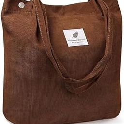 Women Tote Bags Grocery Shoulder Bag Corduroy with Inner Pocket for Work Beach Lunch Travel Shopping Shopper Handbags (Brown)-40