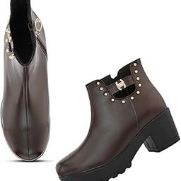 Attractive,Comfortable & Trendy Casual High Block Heel Boot For Women Ankle Length Design-image-38