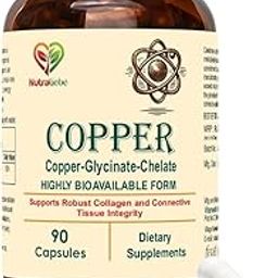 NutraLiebe Copper Glycinate Chelate - High Bioavailability, Supports Collagen Formation and Connective Tissue Health, 90 Capsules-image-94