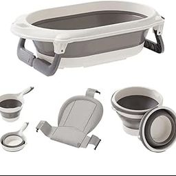 Vroxy 4 in 1 Multi-Use Baby Bath Tub | Folding & Portable Collapsible Bathtub | Space-Saving Baby Bath Tub for Infant, Toddler, Kids(1Pcs)-image-56