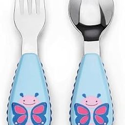 Skip Hop Zoo Utensils Fork & Spoon, Butterfly, 3.3l x 10.79w x 19.05h, 2 Count-0