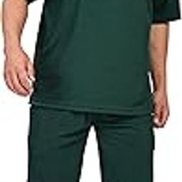 Mens Solid Relaxed Fit Tshirt and Short Set (Pack of 1)-image-68