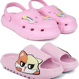 Combo Pack of 2 Slipper/Flip Flops/Slides/Clogs/Sandals with Adjustable Back Strap for Women (WCL-Ranbo,Pika)-image-86