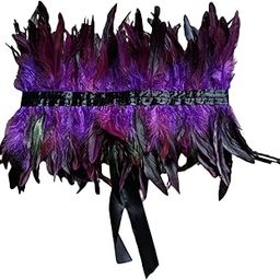False Feather Shrug Capes Plume Gothic Feather Tops for Halloween Aldult Purple Clothing Shoes & Accessories | Womens Accessories | Scarves & Wraps-43