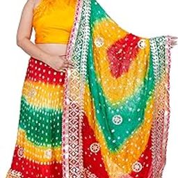 Ethnic Traditional Trending Heavy Gota Patti Border Work Bandhani Lehenga Choli with Designer Silk Work Dupatta (Running Blouse)-image-67