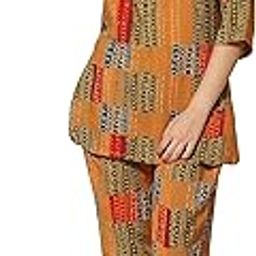 Co-ord Set for Women Printed Straight Cotton Kurta with Pant-picture-11