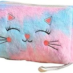 YRHP INDIA Small Fur Cosmetic Bag, Elegant Makeup Bags,Lipstick Pouch,Zipper Pouch,Great Gifts For Women,Travel Toiletry Bag Accessories Organizer Gifts, Blue-image-105