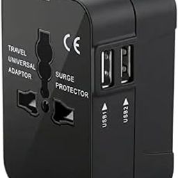 Magnyte® PowerSync Prime | 3-in-1 Universal Travel Adapter | Worldwide Compatibility | 2 USB Type-A Ports | Fast Charging | 100-250V | (Black)-14
