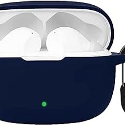 LIRAMARK Silicone Cover Case with Carabiner Compatible with Vivo TWS 3e Wireless Earbuds (Midnight Blue)-image-55