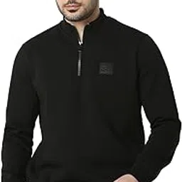 spykar Men Full Sleeve Regular Fit Black Casual Sweatshirt-picture-19