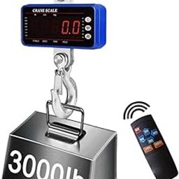 Spritool 1500KG / 3000 LB Digital Crane Scale High Precision Heavy Duty Industrial Hanging Scale with Remote Control for Home Farm Factory Garage-image-87