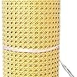AMC CANING Plastic Cane Webbing for Caning Projects Natural Pre - Woven Open Mesh Cane - PE Rattan Cane Webbing Rattan Roll Cabinet Chair (24X84) White-98