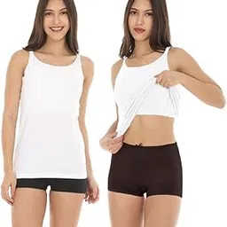 Adira | Camisole with Built in Bra | Camisole with Built-in Bra | Full Coverage | Wire-Free | Removable Cups | Adjustable Straps | Soft Cotton Fabric | Sleek Fitted Design | Pack of 2-picture-23