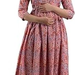 Krishna VASTRAM Maternity Feeding Kurti for Women | Cotton Anarkali Dress with Nursing Zip for Pre & Post Pregnancy-image-22