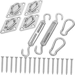 FONDOTIN 1set Stainless Steel Sun Shade Sail Hardware Kit Easy Installation Accessories for Outdoor and User-Friendly for High Wind Areas-image-57