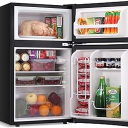 LEONARD USA 115 L Inverter Double Door Mini Refrigerator/Small Fridge with Separate Deep Freezer Compartment & Interior Light for Home, Office or Bar (Based on American Technology) (Black & Silver)-29