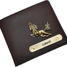 Imported Customised Wallet for Men | Customized Purse. Personalized Men's Wallet with Name and Charm (Brown)-43
