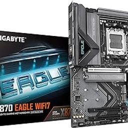 GIGABYTE X870 EAGLE WIFI7 ATX Motherboard - Supports AMD Ryzen 9000 CPU, 14+2+2 Phase VRM, Up To 8000Mhz DDR5 (OC), 1Xpcie 5.0, Wi-Fi 7, LAN 2.5Gbe, USB 4-26