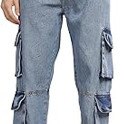 8 Pocket Cargo Denim | Baggy/Loose Fit Jeans-image-4