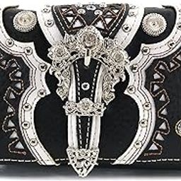 Concealed Carry Western Flower Buckle Embroidered Studded Messenger-image-34