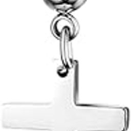 PALADIN SILVER CROSS DROP - Titanium Steel Hoop Earrings for Men & Boys-image-22