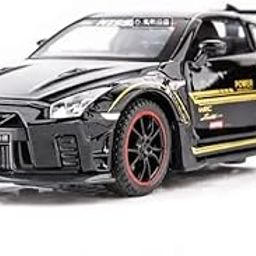 FEXXA 1:32 Scale Exclusive Alloy Metal Pull Back Die-cast Car Model with Sound Light Mini Auto Toy for Kids Metal Model Toy Car with Sound and Light? (1:32 Nissan GTR -Black)-image-54