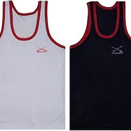 Men White and Olive Army Printed Vests Combo-image-94
