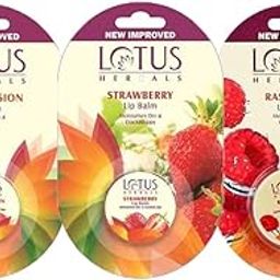 Lotus Herbals Lip Balm - Fruity Fusion, Raspberry, Strawberry Set of 3 (5gm Each)-image-1