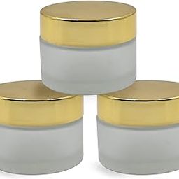 Happy Packaging 30 Ml Clear Frosted Round Empty Glass Cosmetic Cream Container | Jars With Gold Cap And White Inner Lids For Creams| Balms | Face Scrub | Body Cream Etc (12)-image-10