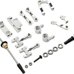 ATORSE Rear Axle Diff Steering Knuckles Set for Wpl D12 Rc Car Truck Parts Silver-image-41