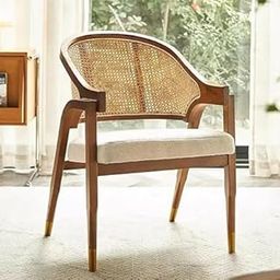 Vivek Art Solid Wooden Chair Rattan Arm Chair for Living Room, Bedroom & Home, Brown Colour, (45D x 65W x 95H Centimeters-image-77