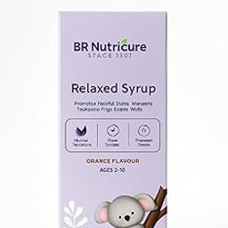 BR Nutricure Relaxed Syrup for Kids (60ml) | Orange Flavour | Natural Supplement for Calmness, Better Sleep & Relaxation | Safe for Children Ages 2–10 | Gentle Herbal Formula-image-1