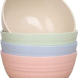 MOKIGA Unbreakable Cereal Bowls, Set of 4 Dinnerware Wheat Straw Fiber Bowls BPA Free - Eco Friendly - Lightweight Serving Bowls for Kitchen, Soup, Salad - 500ml(Multicolor)-image-91